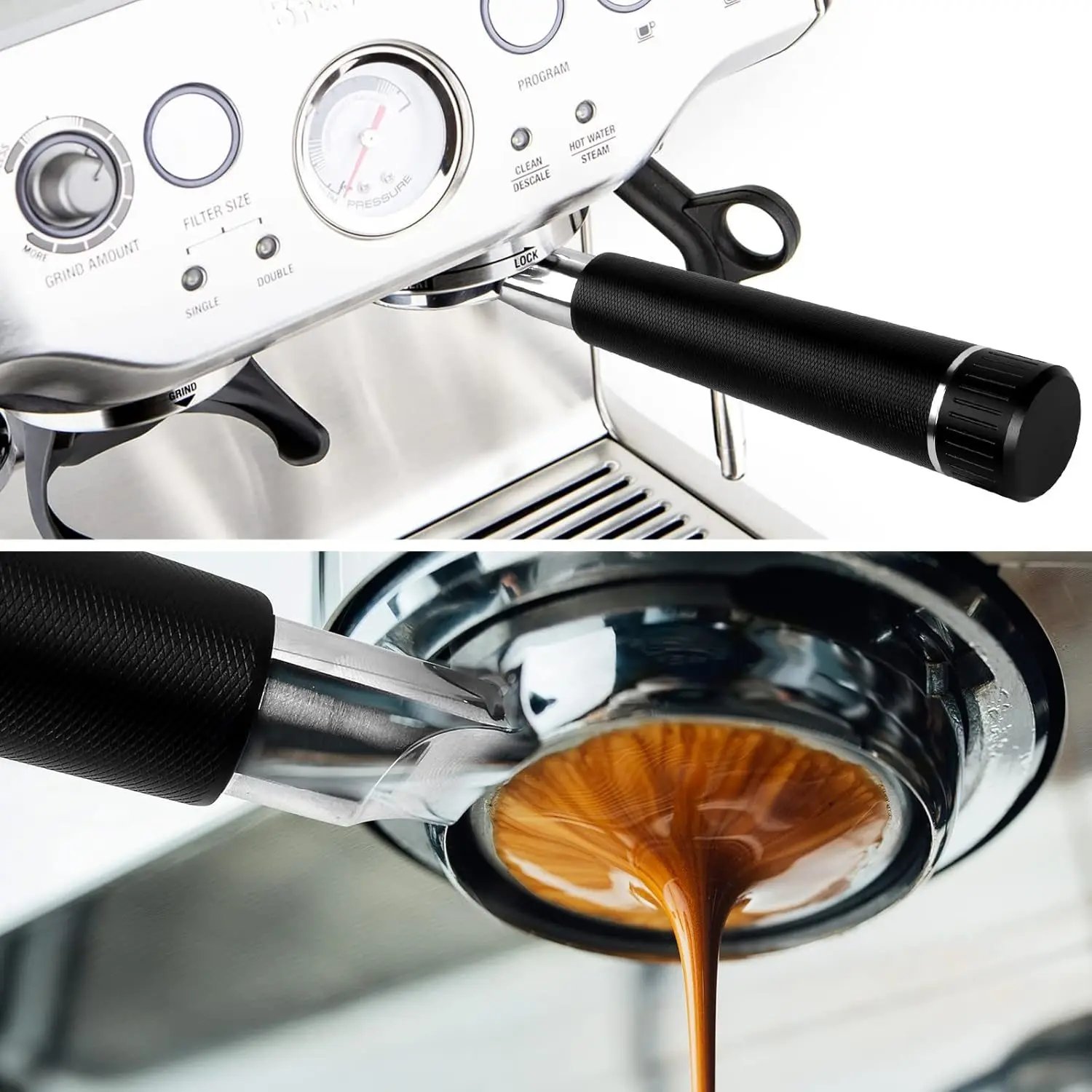 ידית חליטה פורטפילטר בוטומלס 54 מ"מ למכונות Breville סדרה 8 – תמונה 5