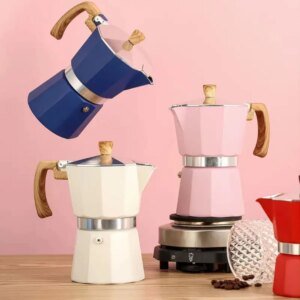 מקינטה איטלקית פרימיום אוקטוגונלית בסגנון וינטאג׳, ידית דמוי עץ, 4 צבעים